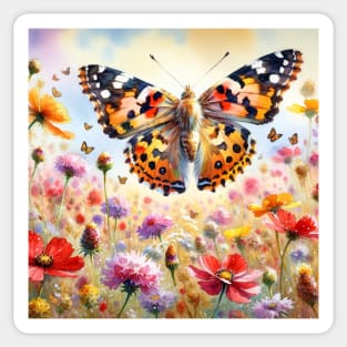 Pop Lady Butterfly - Watercolor Butterfly Sticker